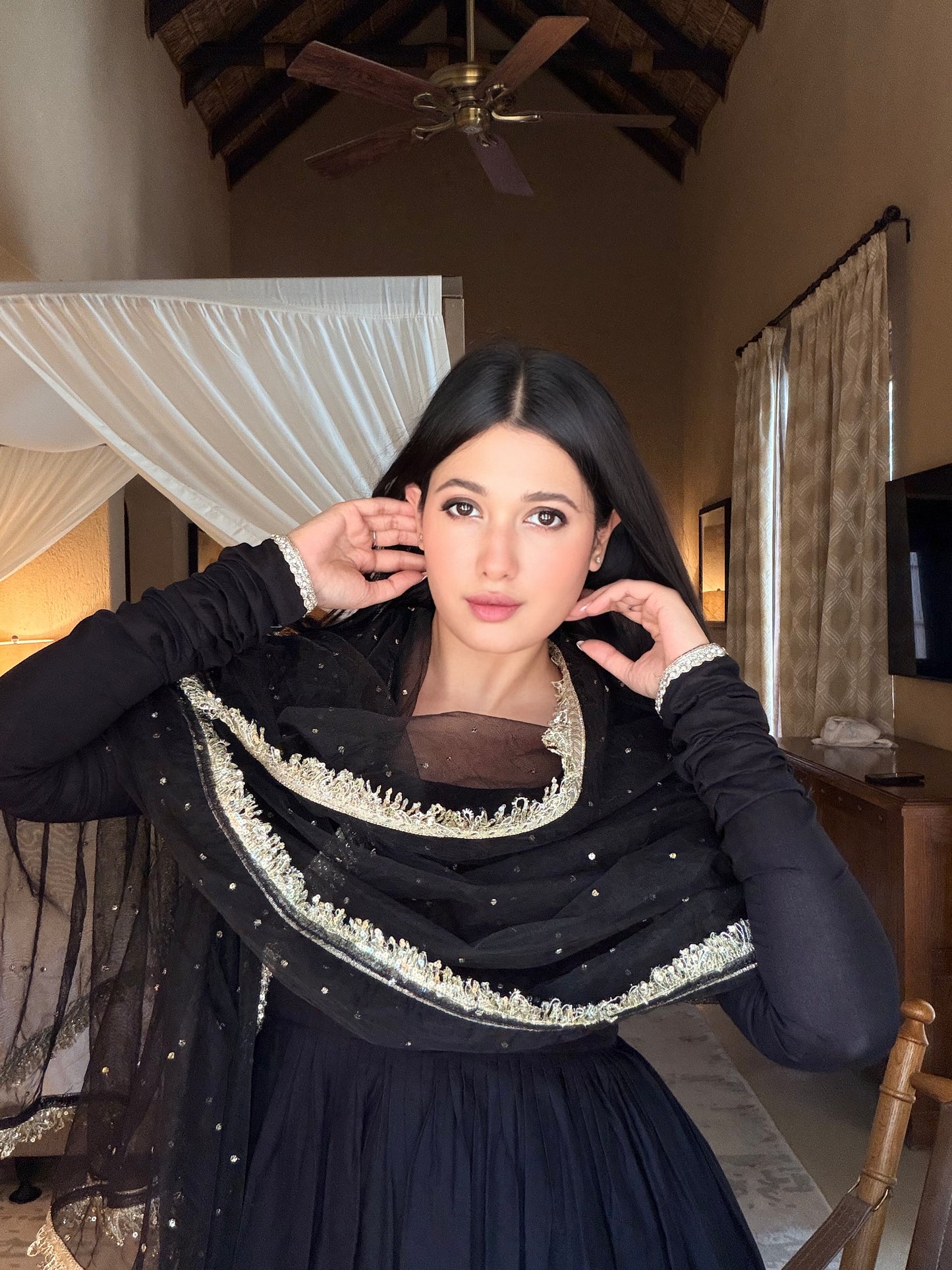 NYRAIA APPARELS Siyah Noor Anarkali set