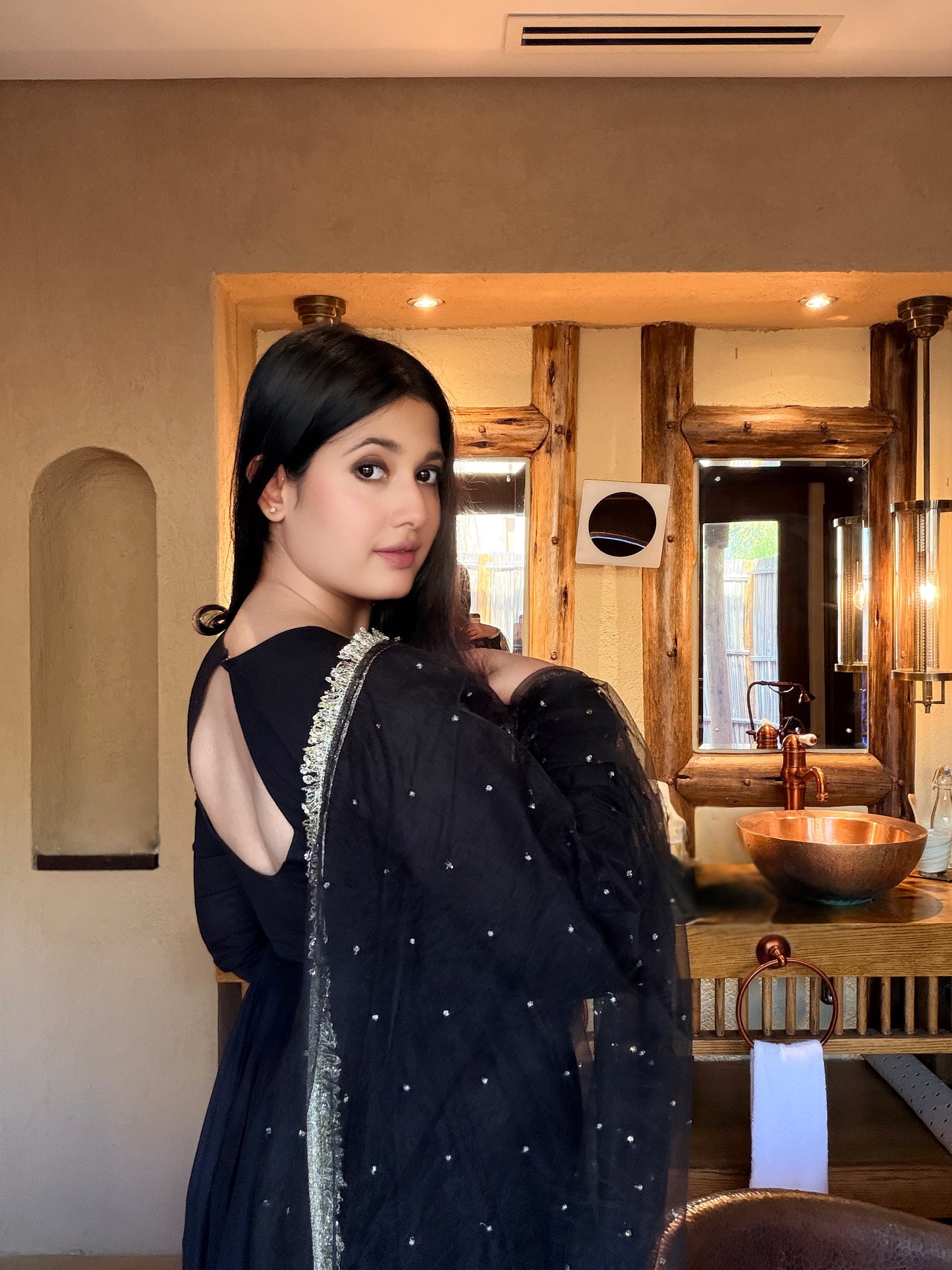 NYRAIA APPARELS Siyah Noor Anarkali set